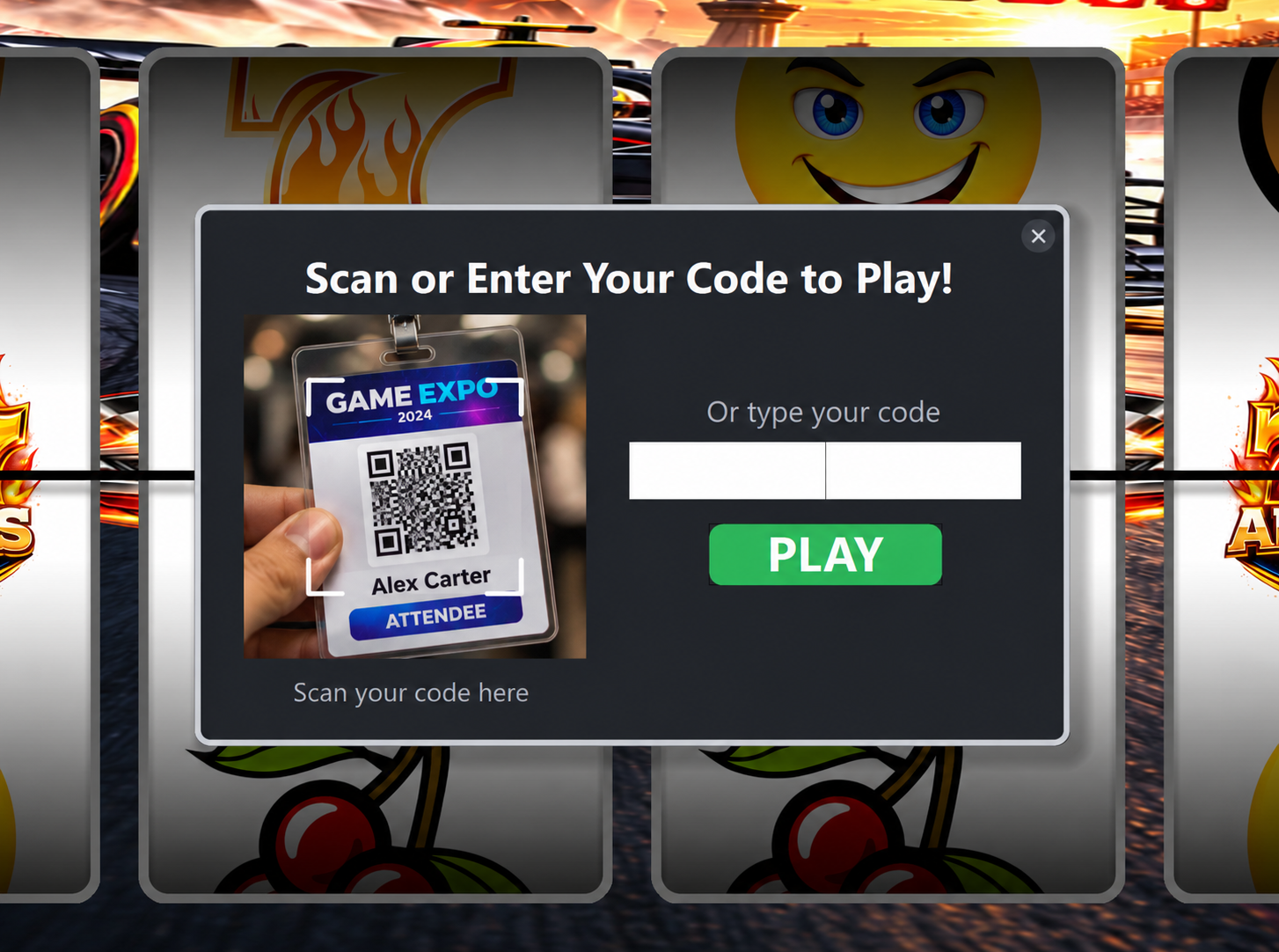 QR/Bar Code Scanner Slot Machine QR Code and Bar Code Scanner